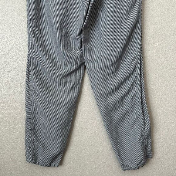 J. Jill Linen Blend White Gray Striped Pull On Pants - Picture 8 of 12